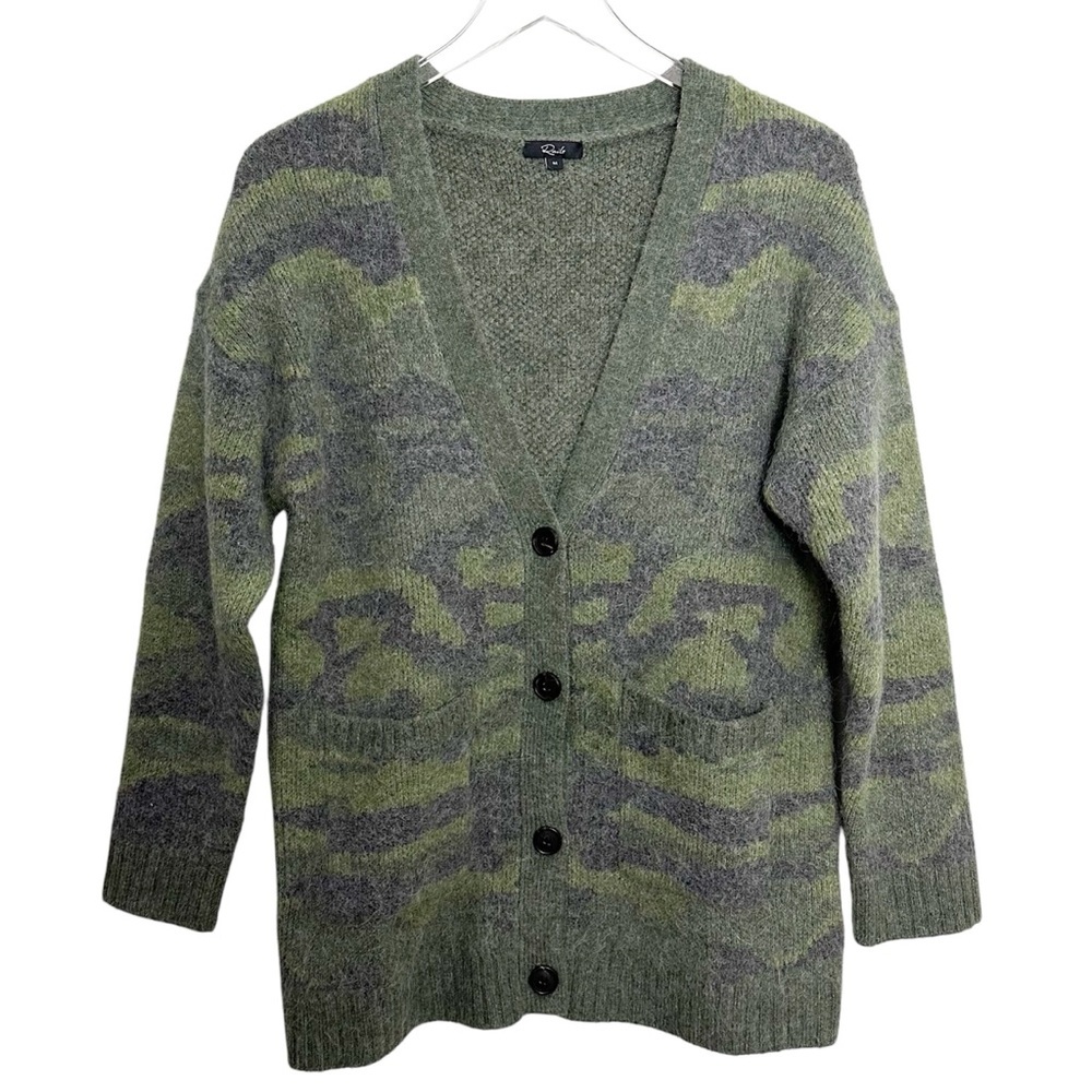 Rails Runi Green Camo Alpaca Wool Blend Cardigan … - image 2